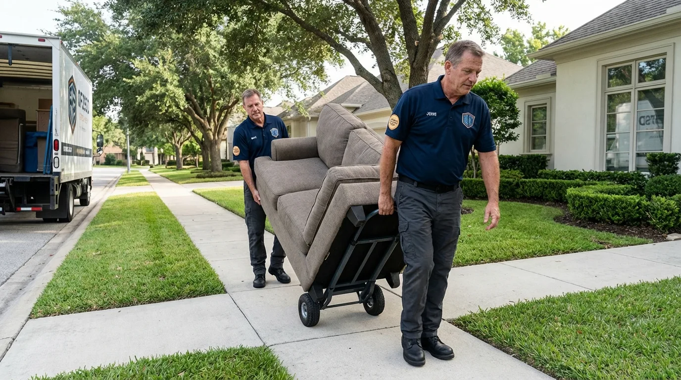 Local residential moving crew loading furniture in Harwood Heights, IL